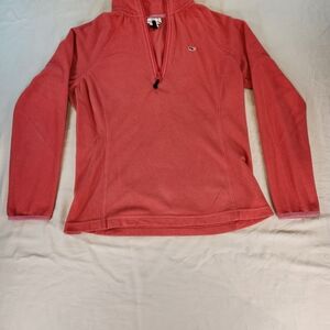 Vineyard Vines Fleece Pullover Sweater 1/4 Zip Mock Neck Pink Long Sleeve S